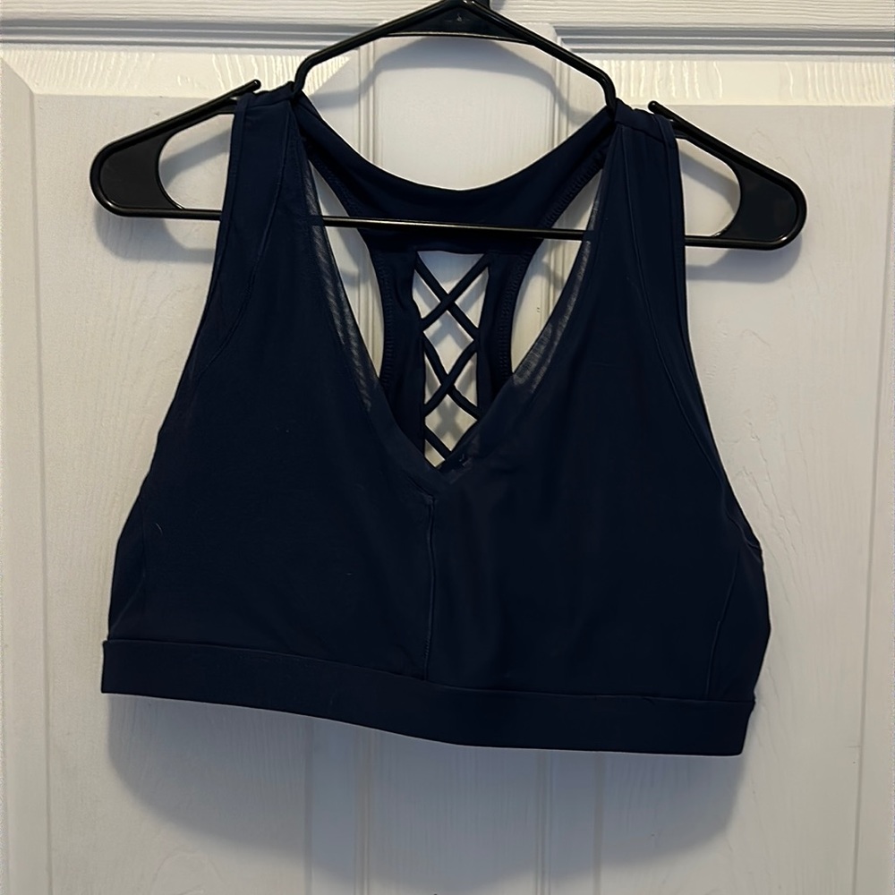 Navy XXL Avia Lace Back Sports Bra